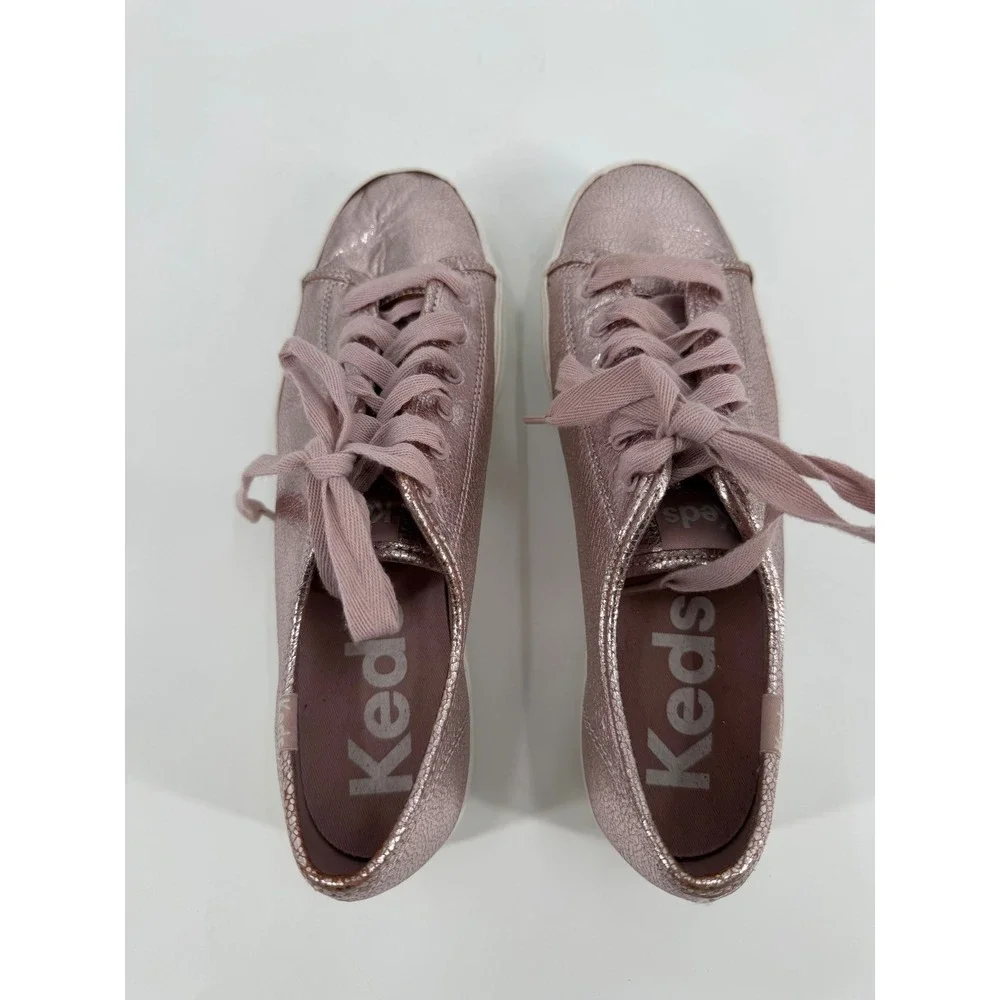 Keds Triple Kick Metallic Rose Gold Pink Platform Sneakers WH62011 Women 9